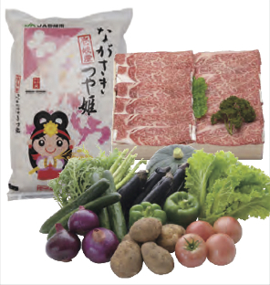 壱岐牛すき焼きセット・旬の野菜・壱岐産米の特産品画像