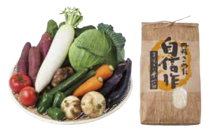 お米５ｋｇ（精米）と高冷地野菜のセットの特産品画像