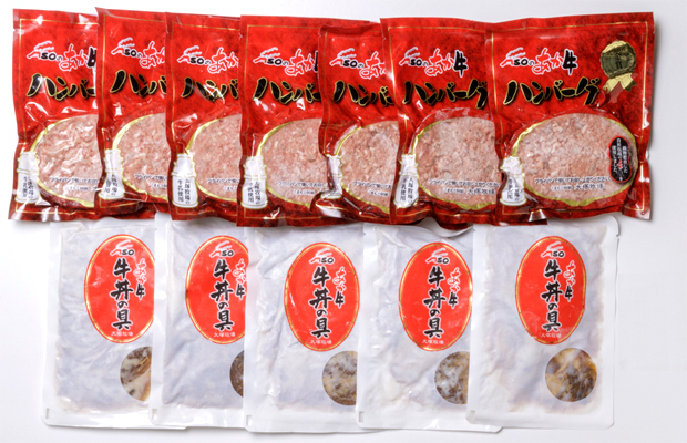 ASOのあか牛牛丼の具＆ハンバーグセットの特産品画像
