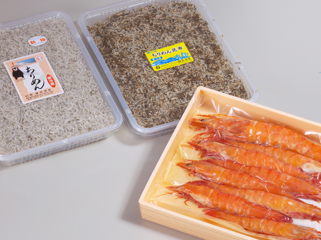 特選　アシアカ海老味噌漬と海産物詰合せの特産品画像